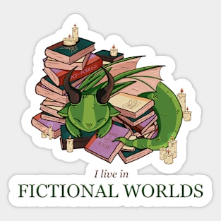 Aesthetic Book Dragon – Cozy Fantasy Daydreaming Kawaii Design Sticker